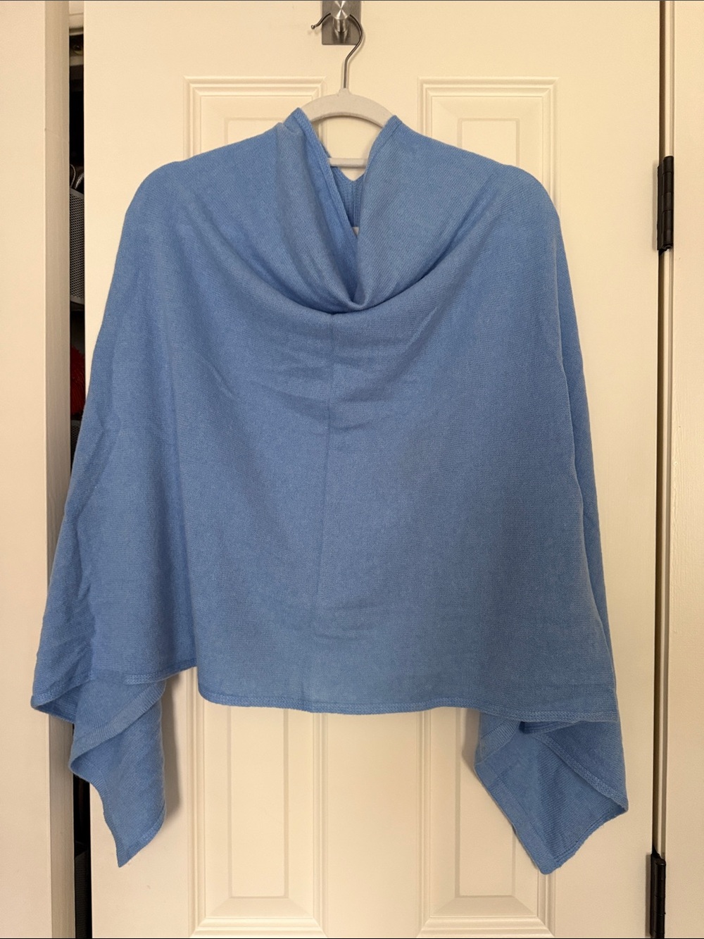Pink Pineapple periwinkle blue Poncho cashmere blend